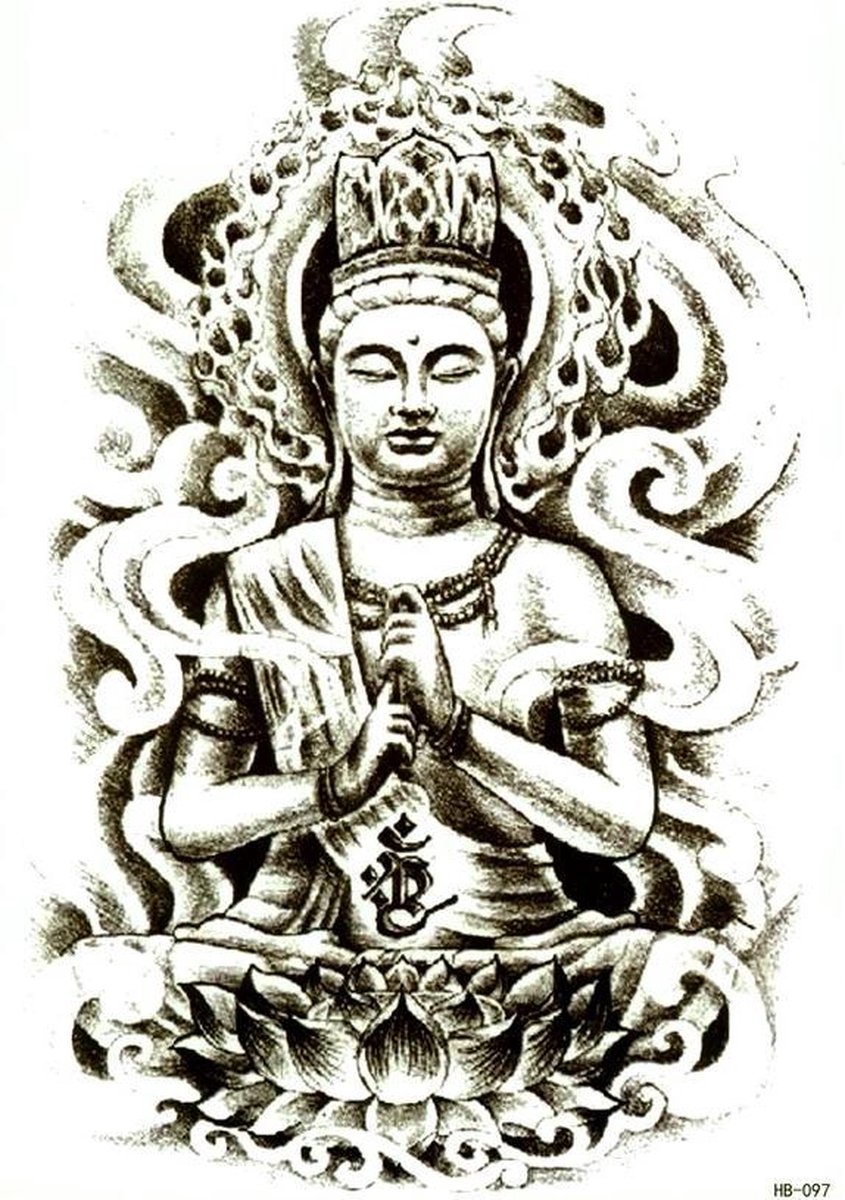   | Body Tattoo Buddha | Tijdelijke Tatoeage | Buddha | Zen | Body Art | 13,2 bij 20.3 cm